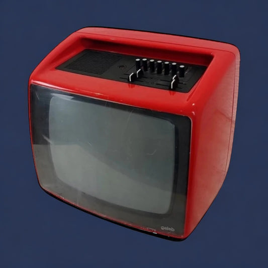 Mid Century Yugoslavian Red Portable Television