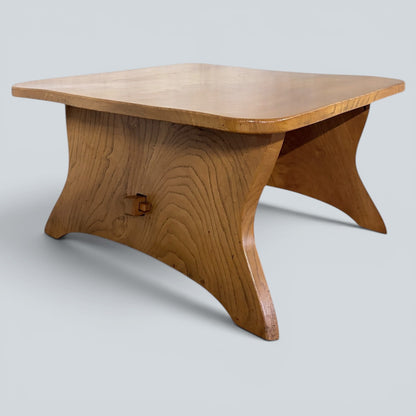 Arts & Crafts Solid Elm Coffee Table with Pegged Joinery