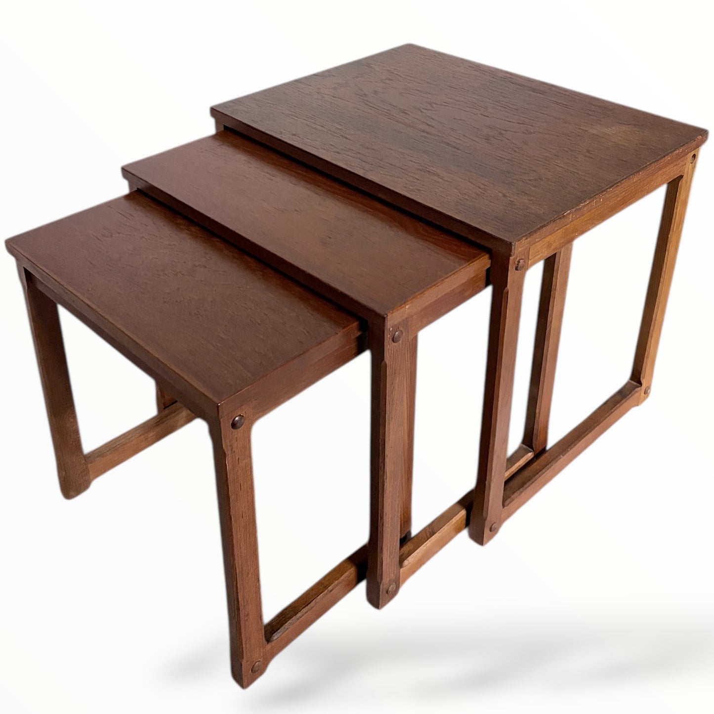 Vintage Teak Nest Tables – Mid Century Side Tables | Danish Teak Set