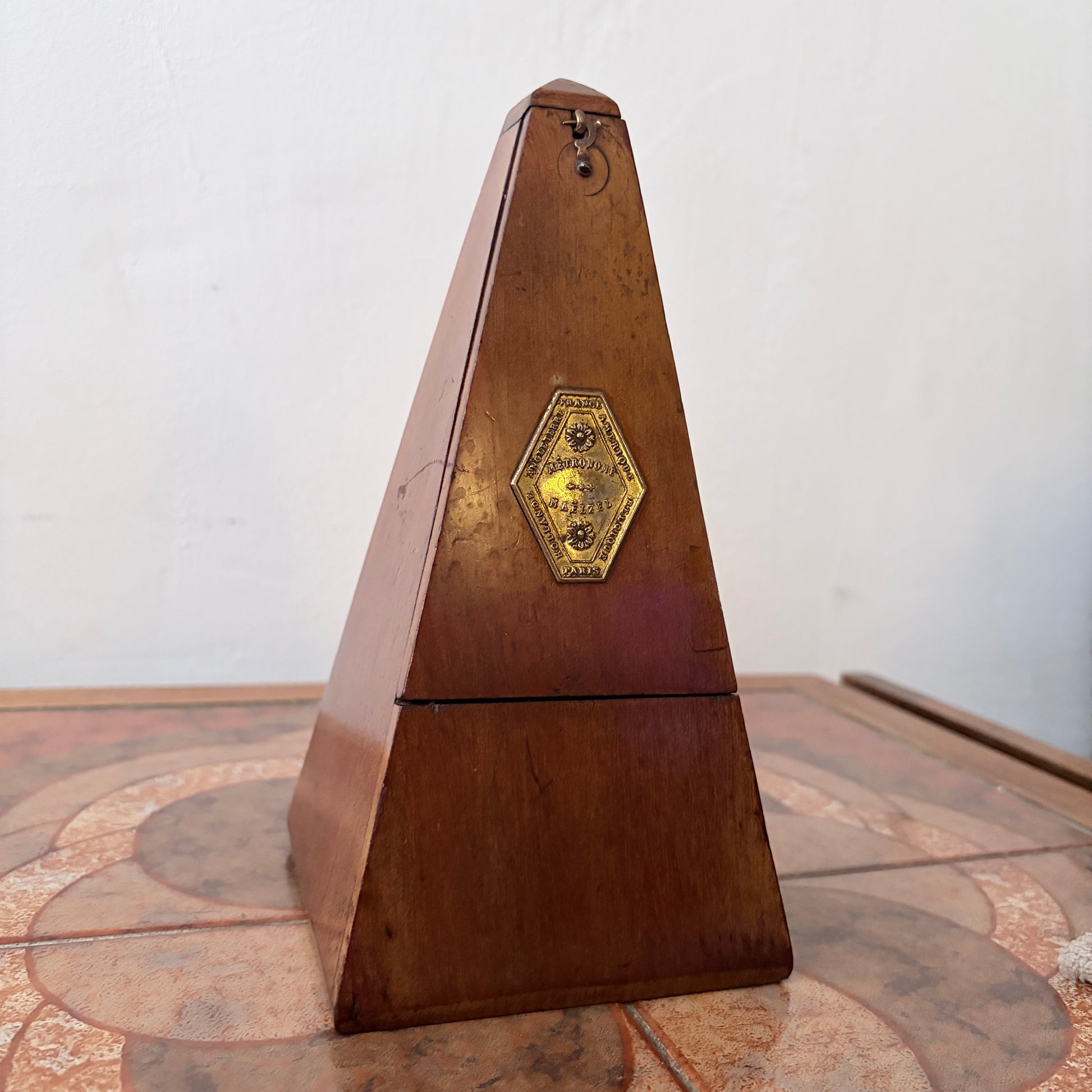 Antique French Maëlzel Metronome Wooden Pyramid Metronome