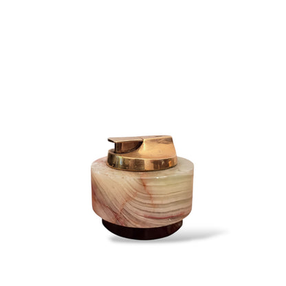 Art Deco Onyx Tabletop Lighter Prop – Round Marble Effect