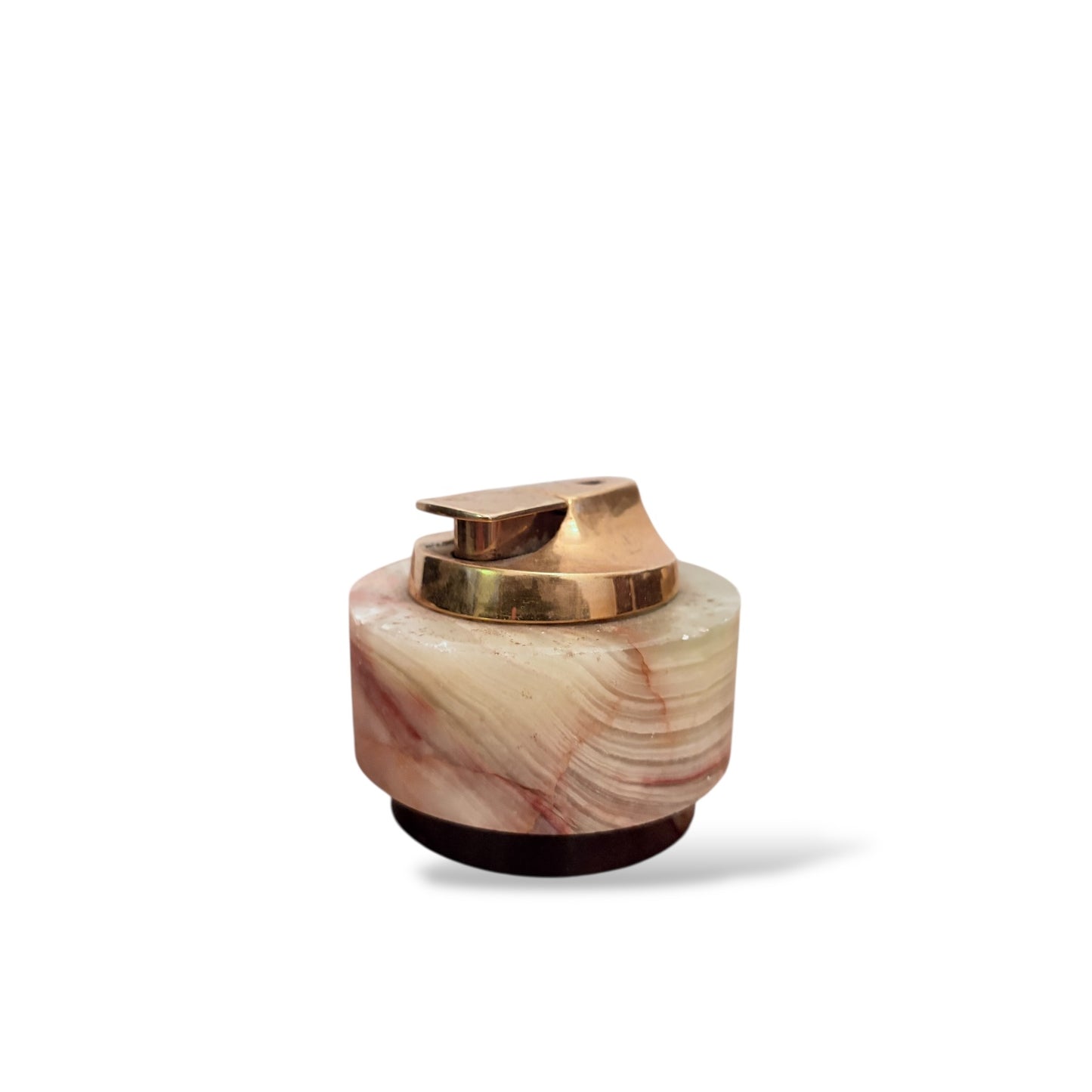 Art Deco Onyx Tabletop Lighter Prop – Round Marble Effect