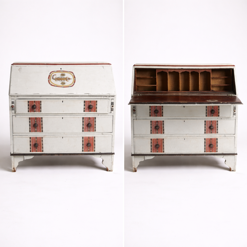 Antique Painted Shabby Chic Bureau Desk