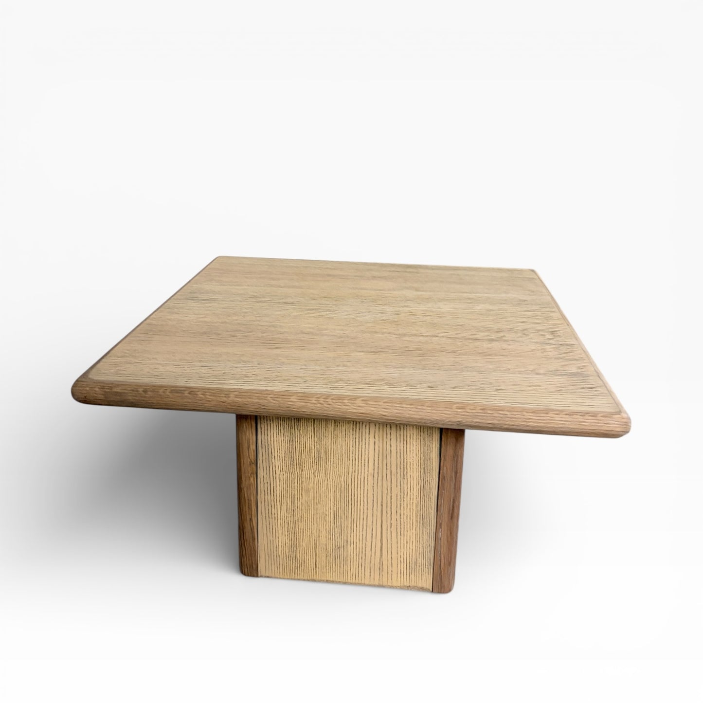 Vintage Trioh Pine & Oak Coffee Table – Solid Wood Mid-Century Square Table
