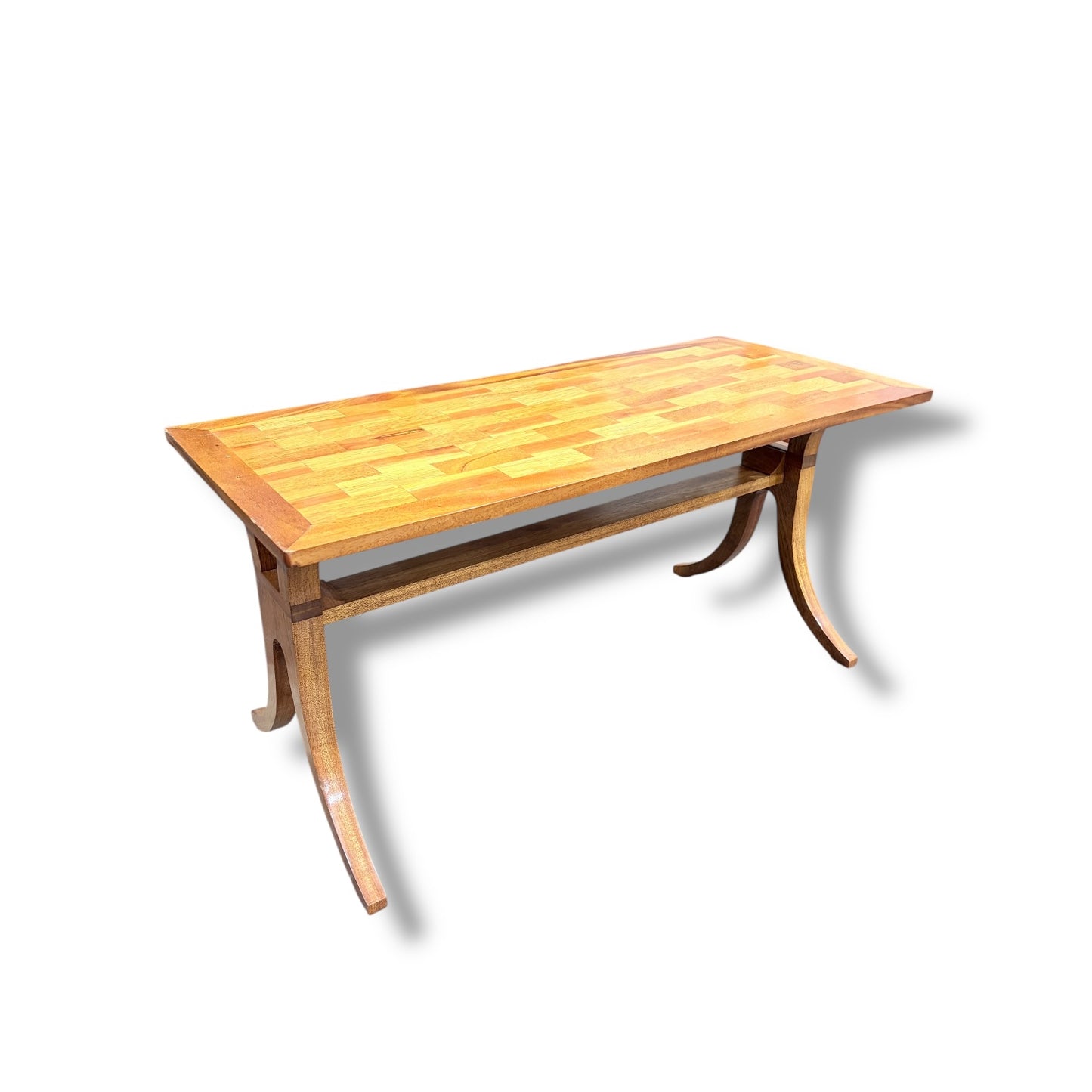 Handmade Solid Oak Coffee Table | Rustic Modern Wooden Living Room Table — view 5
