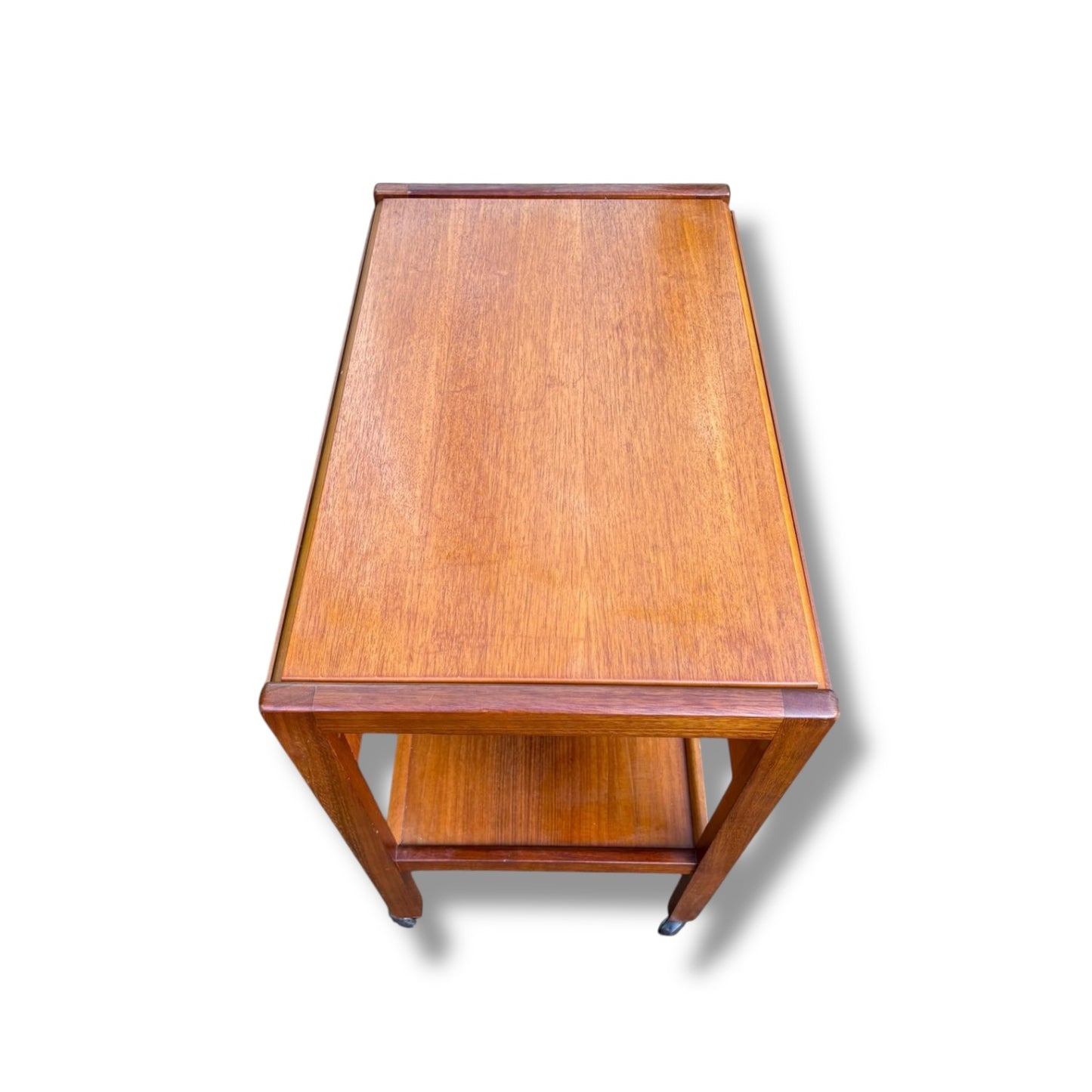 Vintage Teak Drop-Leaf Drinks Trolley on Castors | Mid-Century Bar Cart