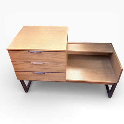 Mid-Century Europa Teak & Formica Drawer Storage Bench