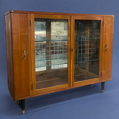 Mid Century Teak Accordion Cocktail Cabinet