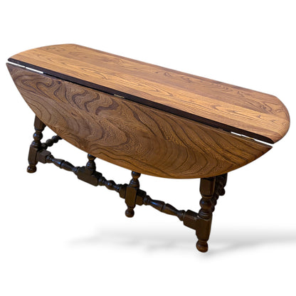 Ercol Drop-Leaf Coffee Table – Vintage Solid Elm Mid Century Design — view 8