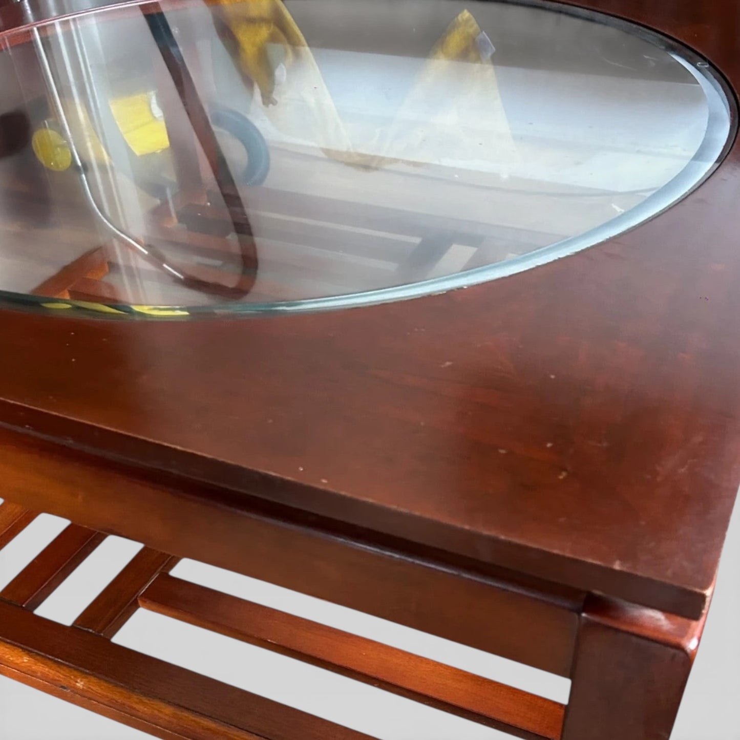 Stickley Solid Cherry Coffee Table with Glass Insert (2001)