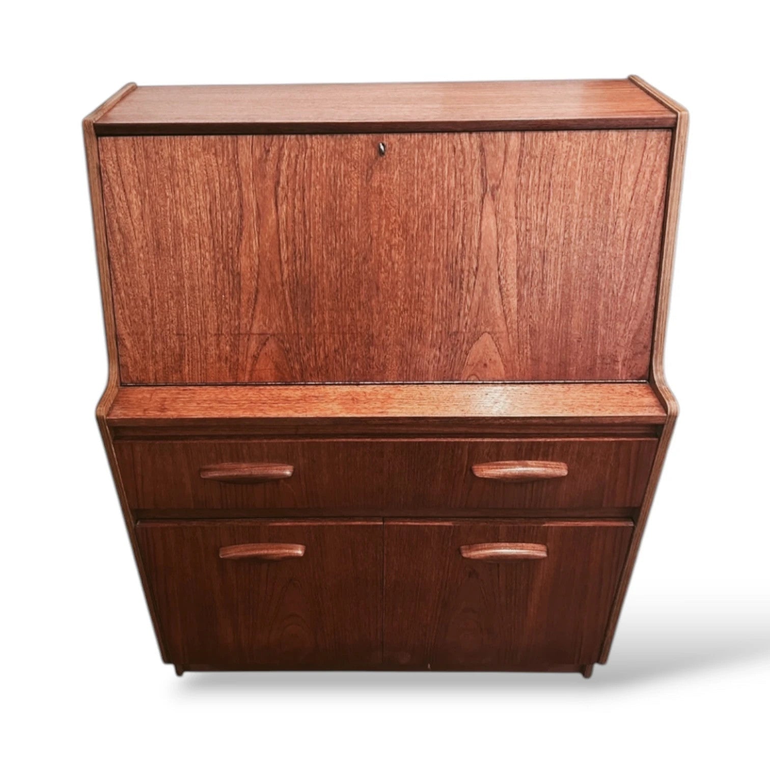 Mid Century Teak Austinsuite Bureau Desk with Matching Armchair — view 6