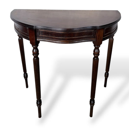 Vintage Mahogany Demi-Lune Hallway Table with Drawer