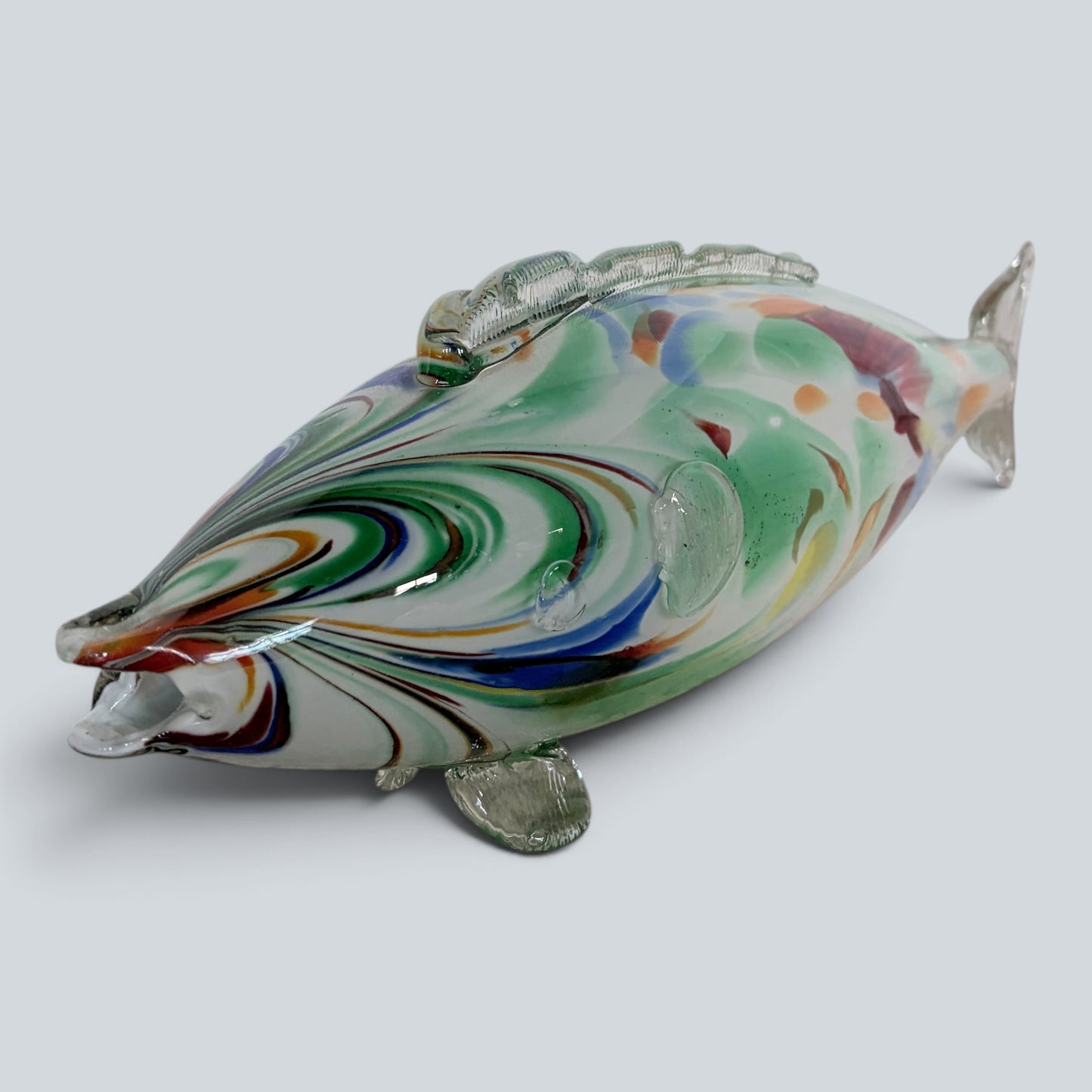 Large Mid Century Murano Hand-Blown Art Glass Fish Sculpture
