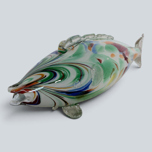 Large Mid Century Murano Hand-Blown Art Glass Fish Sculpture