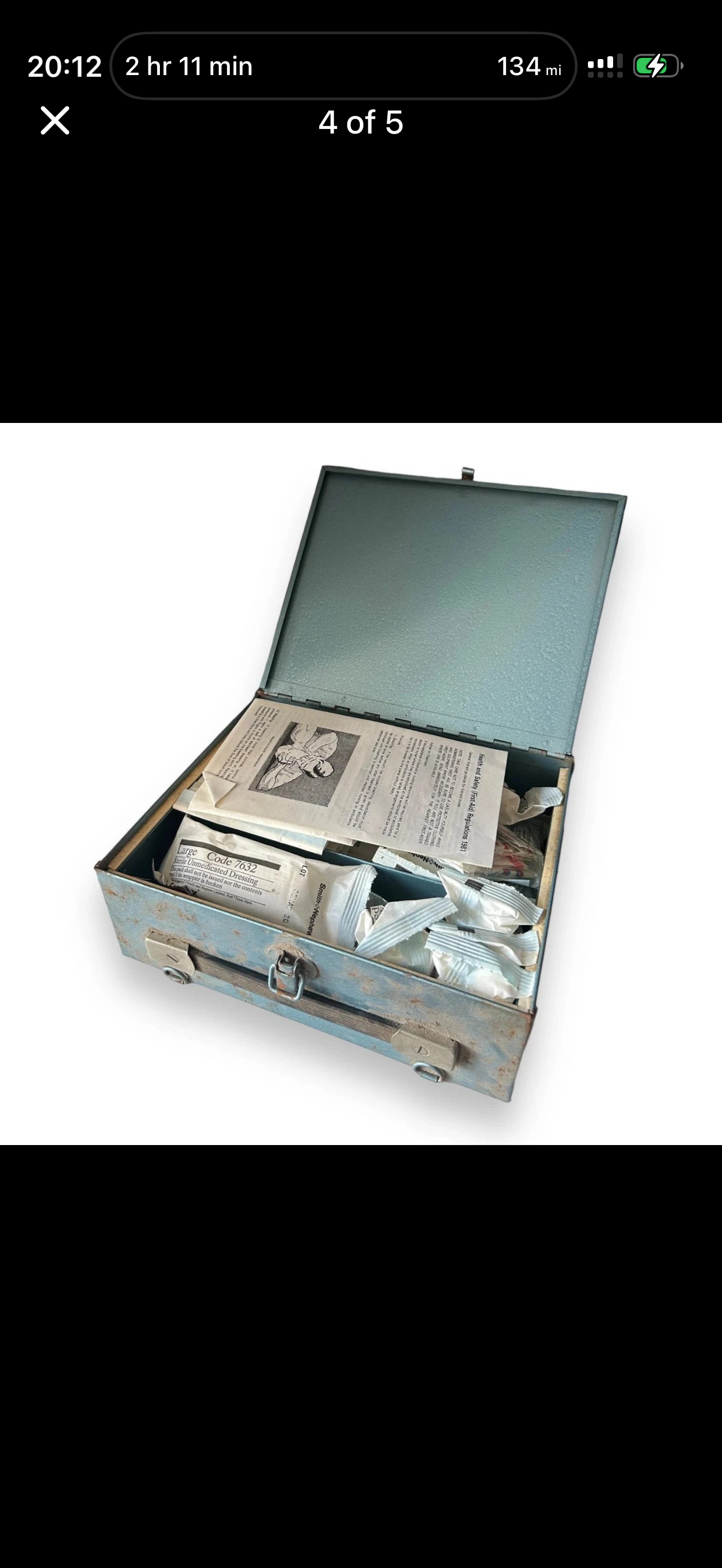 Vintage 1980s First Aid Metal Tin Box — view 8