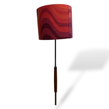 Vintage Teak Floor Lamp Mid Century Modern | Retro Standard Lamp with Fabric Shade — view 3