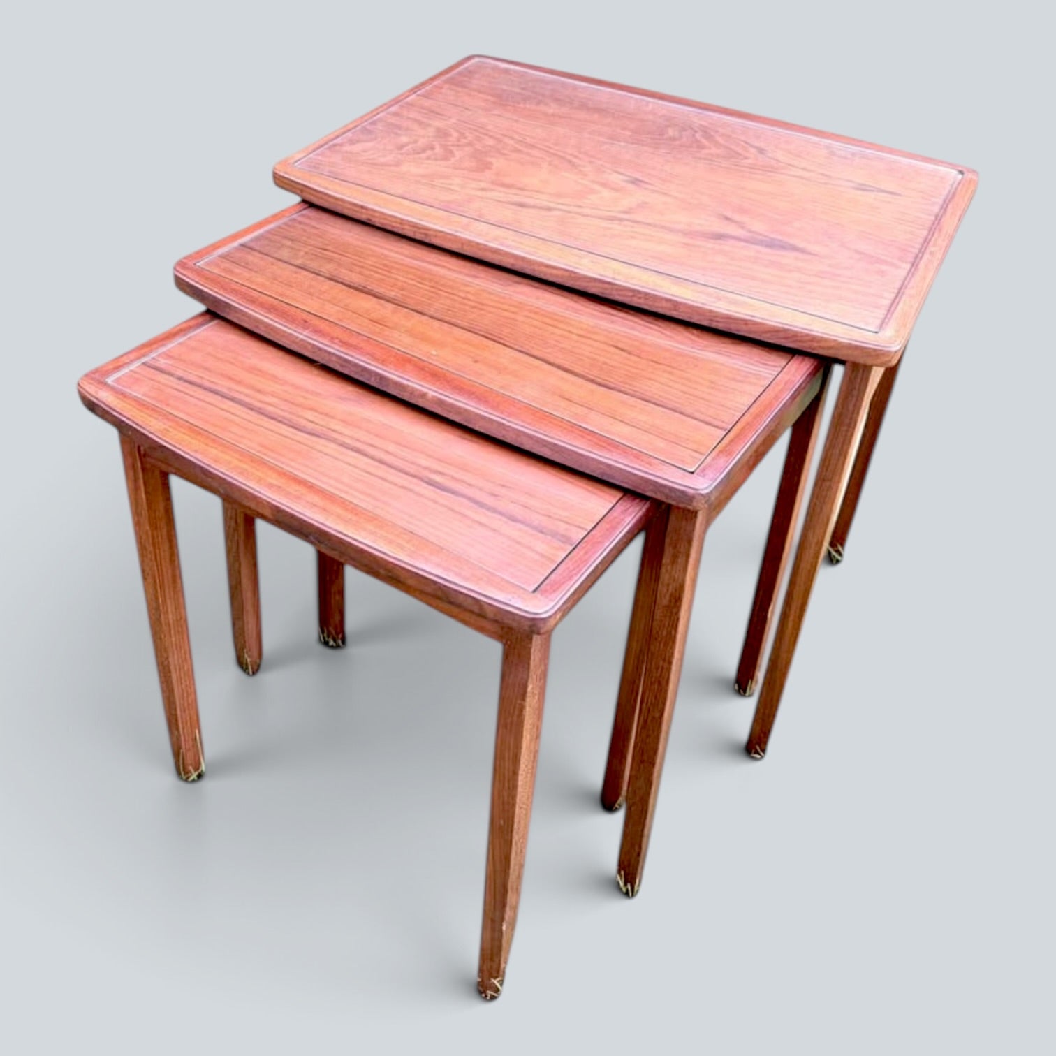Richard Hornby Design Mid Century Teak Nest of Three Tables