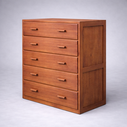 Mid-Century Oak Panelled Chest of Drawers