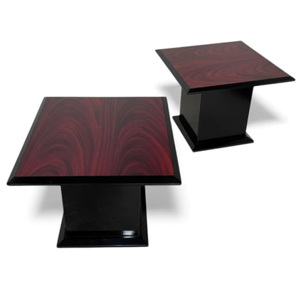Mid-Century Space Age Rosewood & Acrylic Coffee Table Set