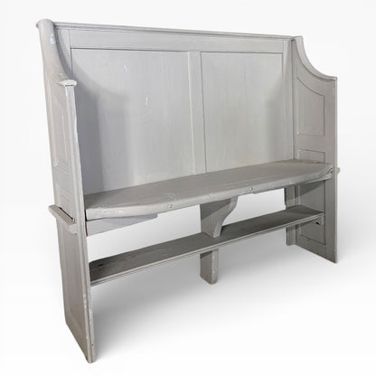 Vintage Distressed Painted Pine Church Pew