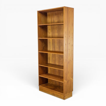 Danish Domino Teak Bookcase – Tall Slim Mid-Century Shelving Unit