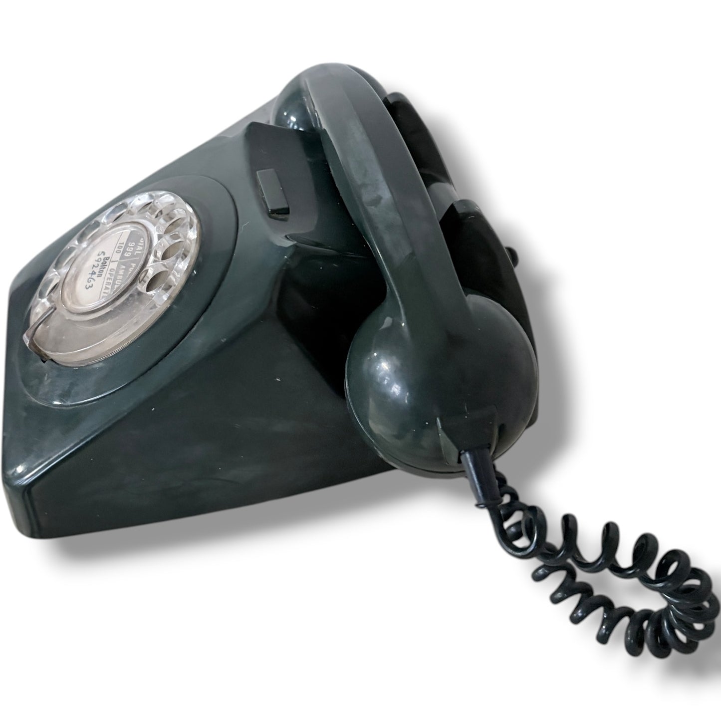 Vintage Rotary Telephone – Blue Bakelite Desk Phone | Mid Century Retro Prop