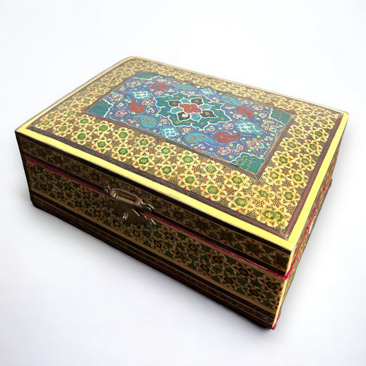 Vintage 1950s Persian Khatam Jewellery Box
