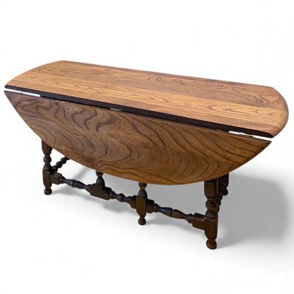 Ercol Drop-Leaf Coffee Table – Vintage Solid Elm Mid Century Design — view 3