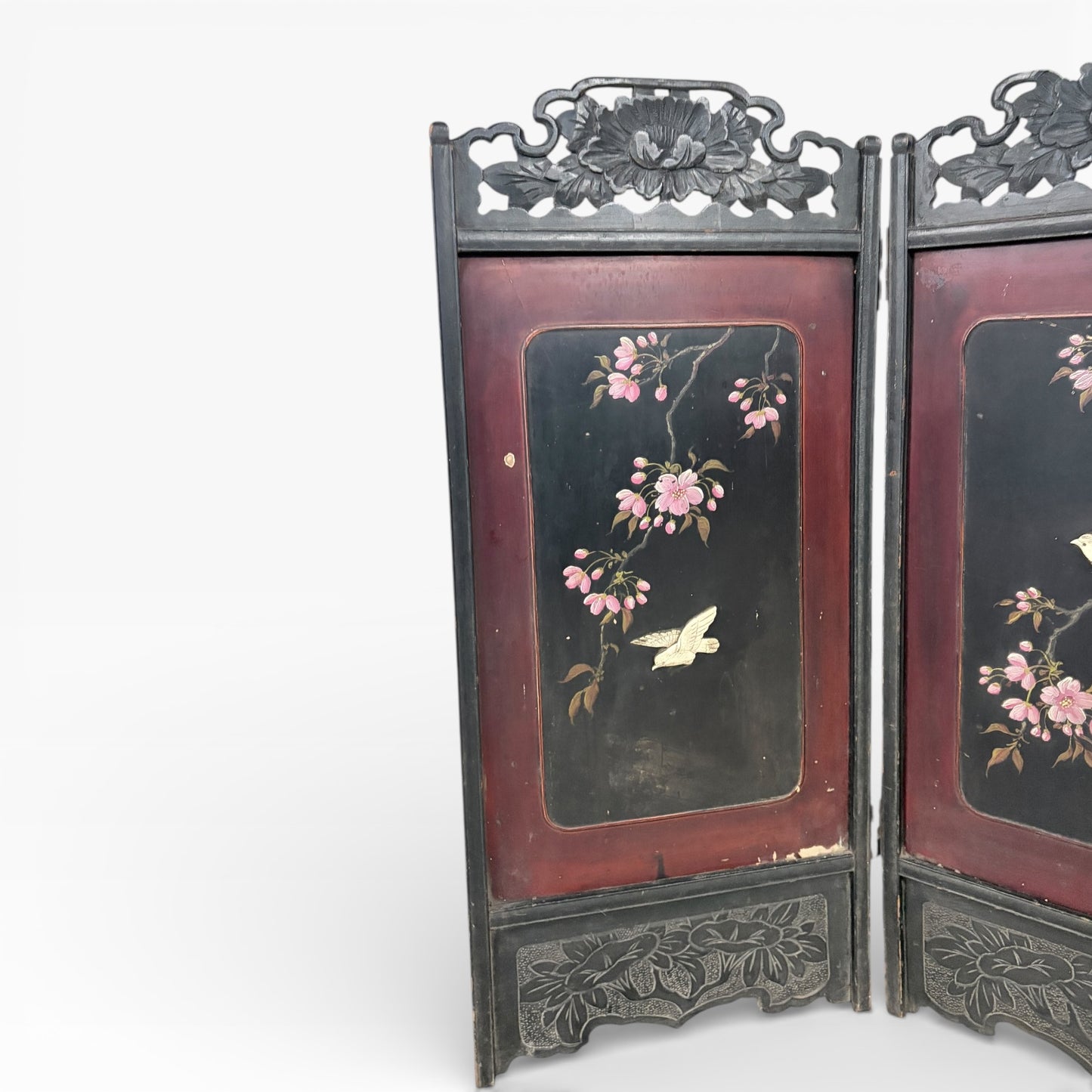 Antique Chinese Mother of Pearl Folding Screen