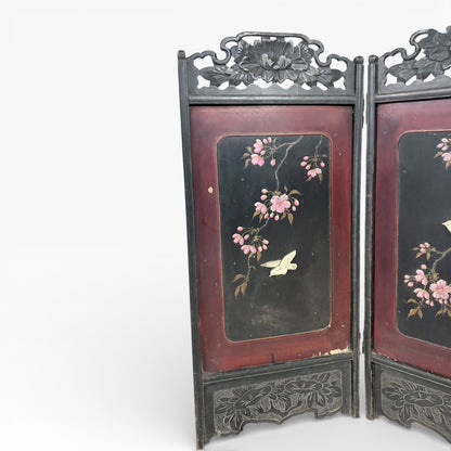 Antique Chinese Mother of Pearl Folding Screen