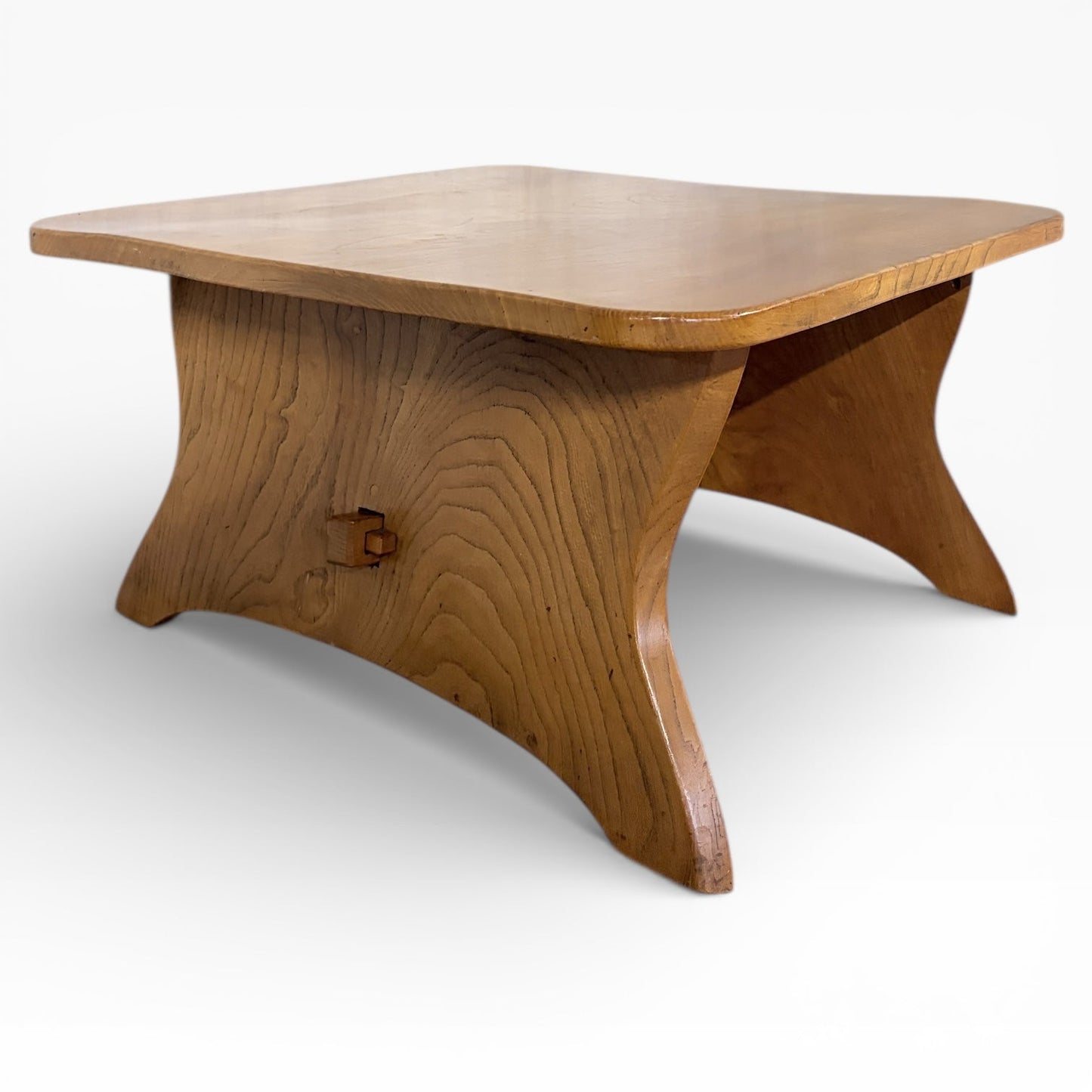 Vintage Solid Elm Arts & Crafts Coffee Table