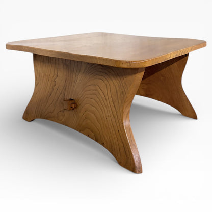 Vintage Solid Elm Arts & Crafts Coffee Table