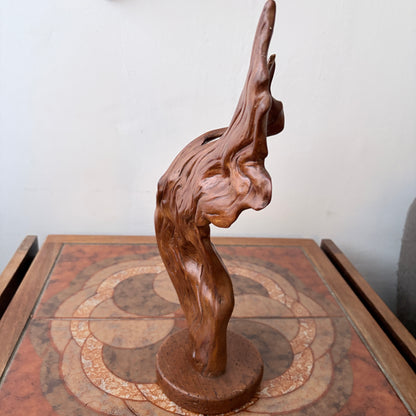Vintage 1970s Canadian Root Wood Abstract Sculpture