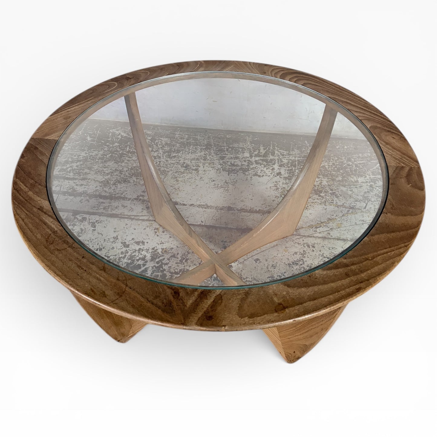 Mid Century G Plan Astro Circular Teak and Glass Coffee Table