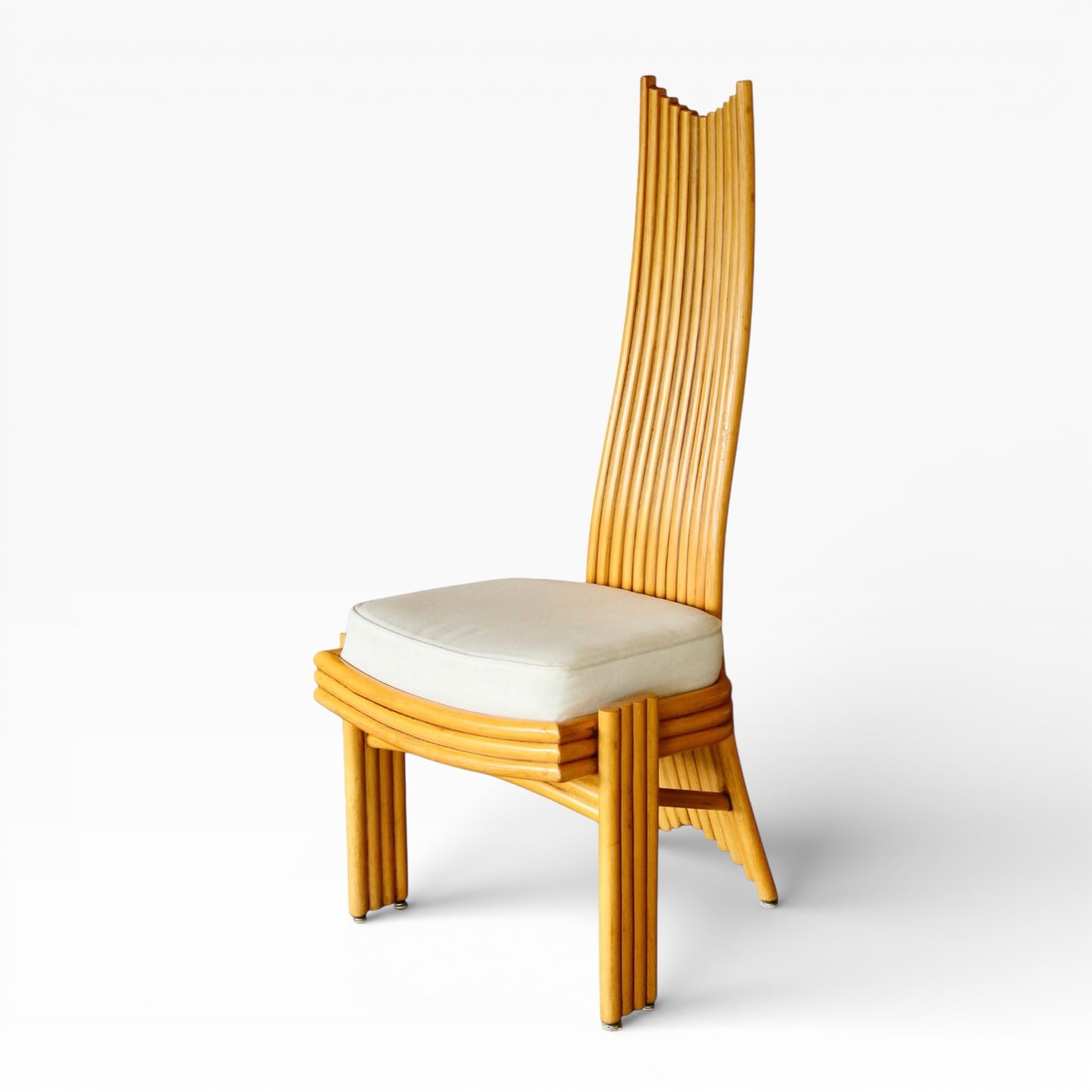 Set of 6 Modernist Tall Back Bamboo Dining Chairs by Arthur Edwards for McGuire