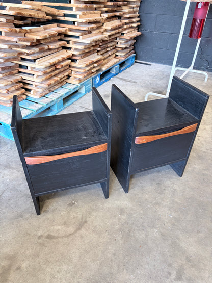 Pair of Compact Vintage Mid Century Bedside Cabinets
