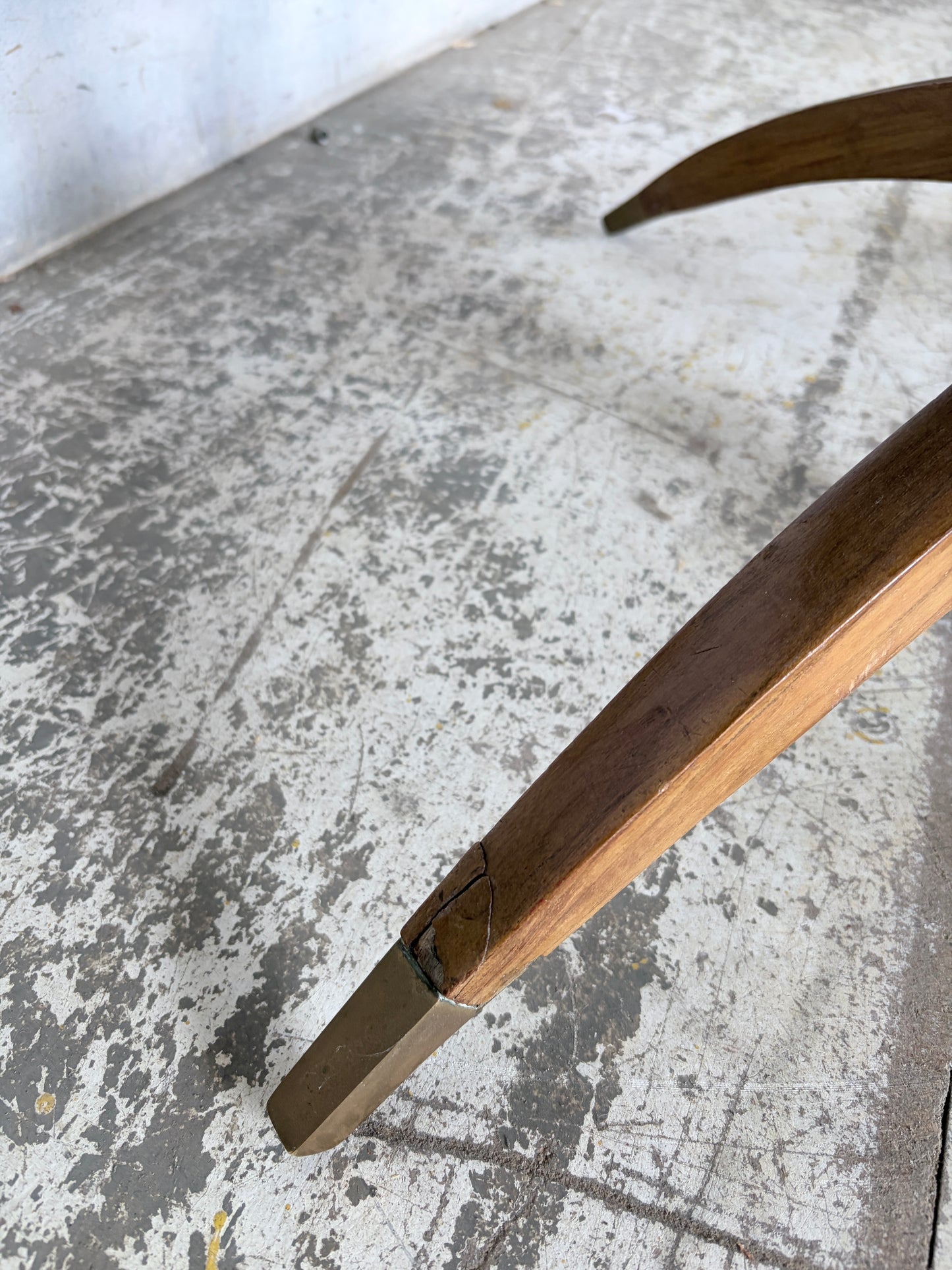 Mid Century Teak & Brass Spider Leg Coffee Table with Tray Top