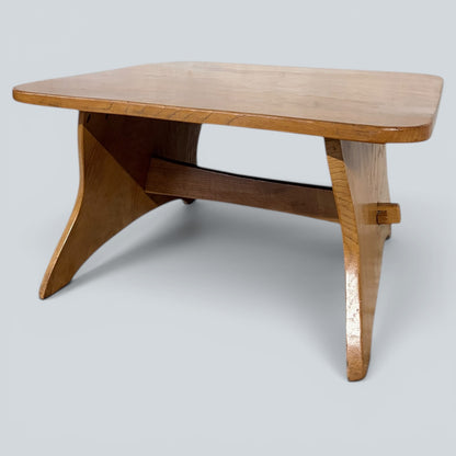 Arts & Crafts Solid Elm Coffee Table with Pegged Joinery
