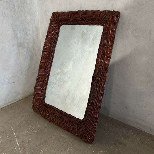 Mid Century Rattan Mirror