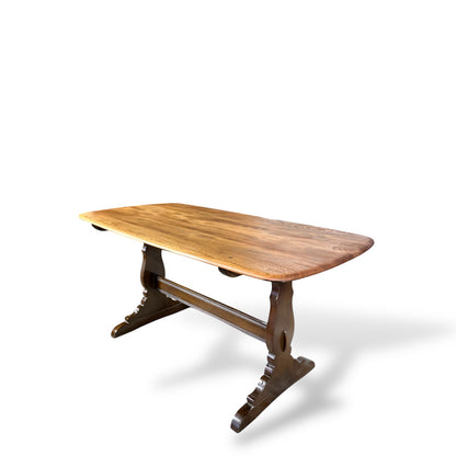 Ercol Refectory Plank Top Dining Table – Blonde Elm & Beech