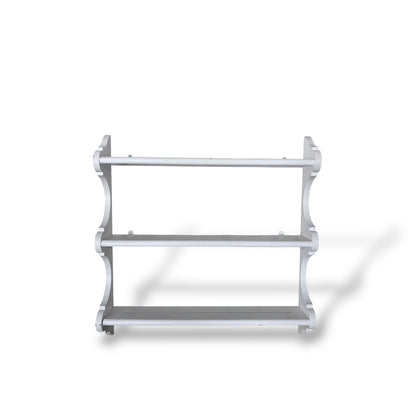 Vintage Oak Wall Display Rack – Painted Shabby Chic
