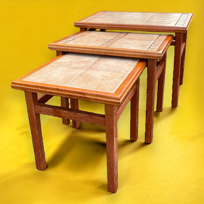 Mid Century Danish Tile Nest of Tables