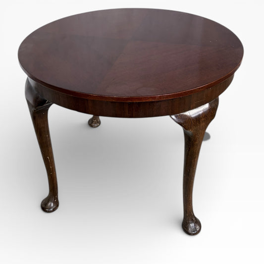 Mahogany Tea Table – Walnut Coffee Table With Marquetry Side Panels, Elegant Legs