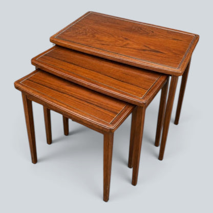 Richard Hornby Design Mid Century Teak Nest of Three Tables