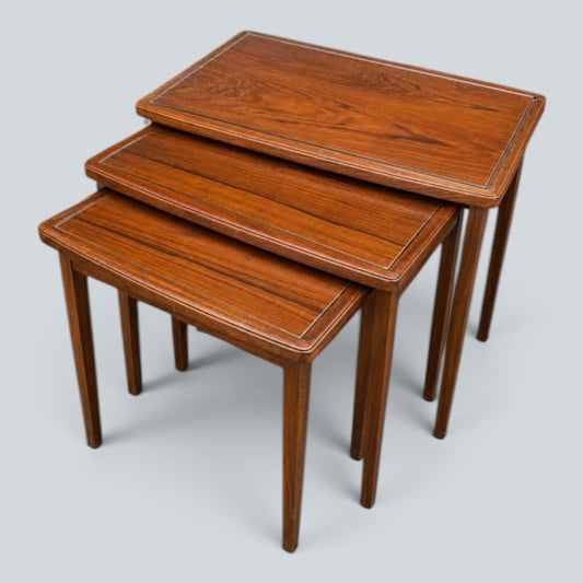 Richard Hornby Design Mid Century Teak Nest of Three Tables