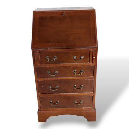 Vintage Yew Wood Compact Bureau Writing Desk