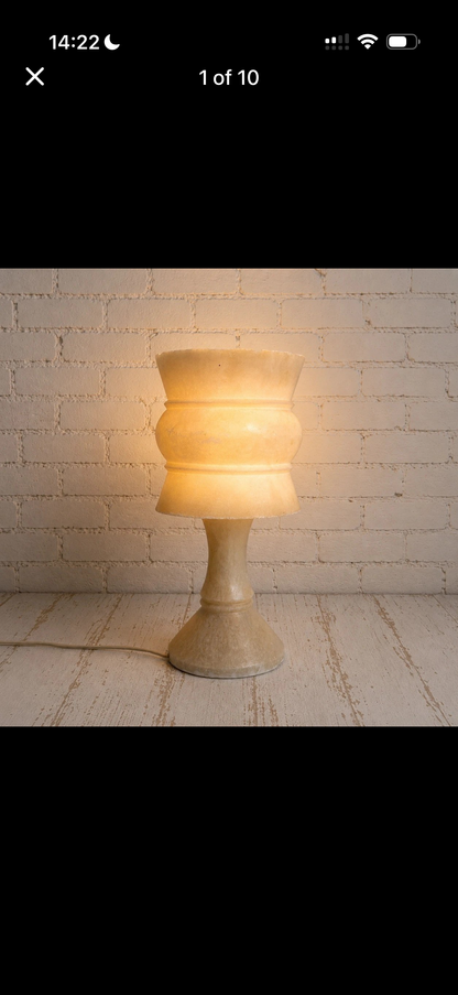 Mid Century Vintage Onyx Alabaster Table Lamp