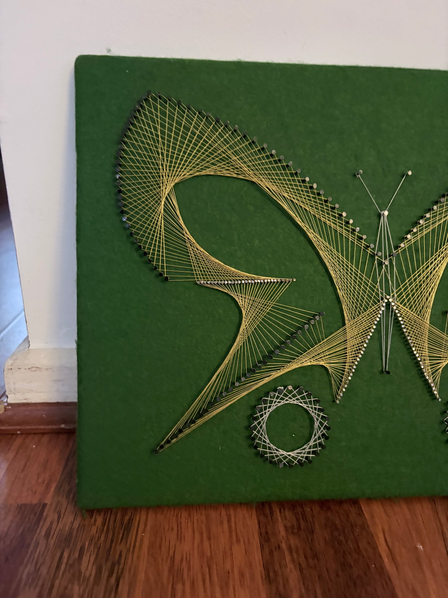 Mid Century String Art Butterfly Wall Hanging