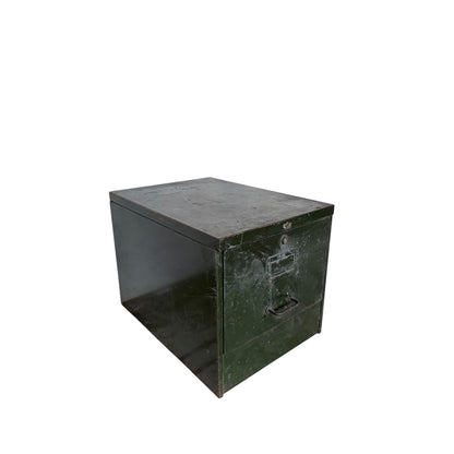 Vintage Industrial Military Filing Cabinet Bedside – Forest Green Steel