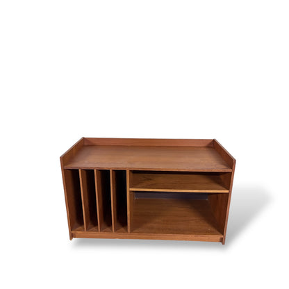 Mid Century Danish Teak Media and Vinyl Record Cabinet Unit